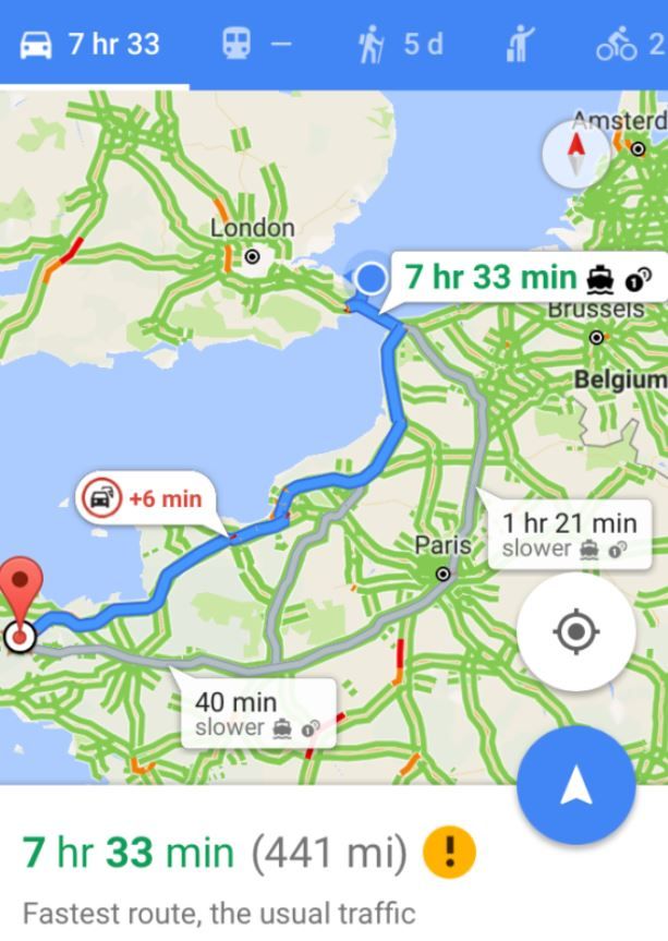 GoogleMapFranceJourney