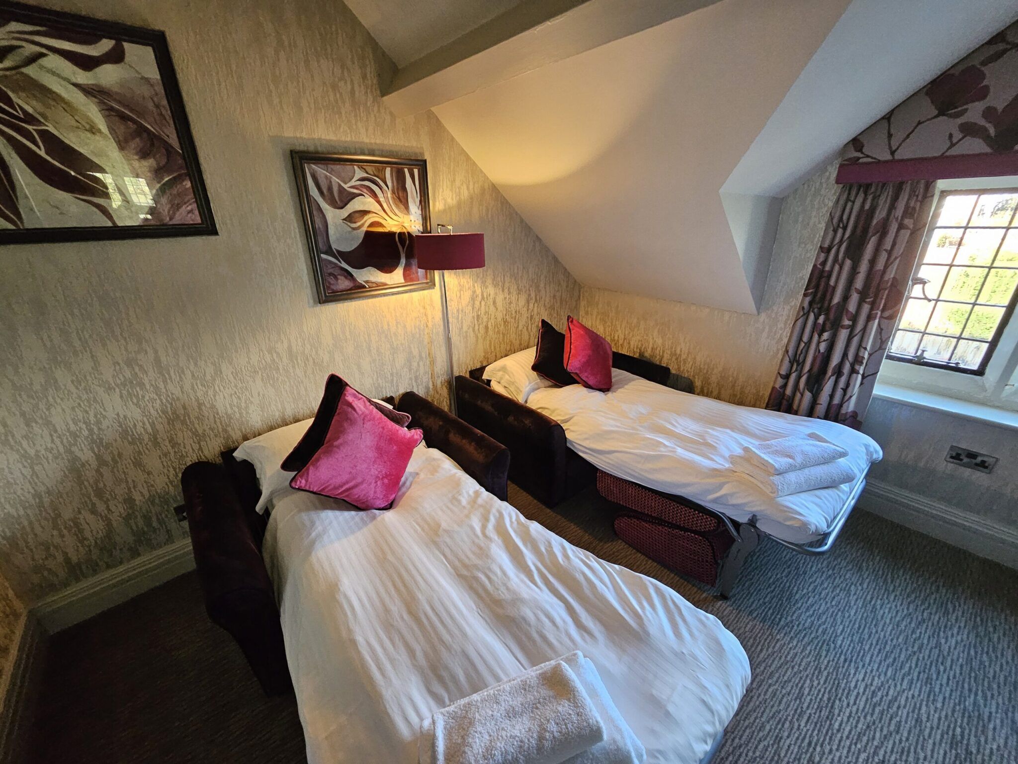 Breakfast in bed tray with continental and full English options at the Grosvenor Pulford Hotel